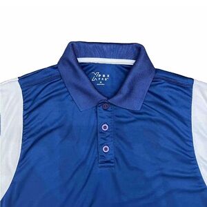 Men's Blue and White Golf Shirt by X PBX Pro Size M